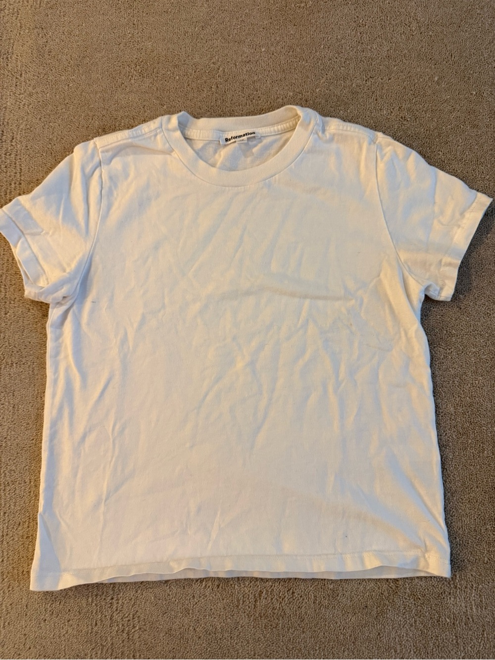 Reformation White Crewneck Tee